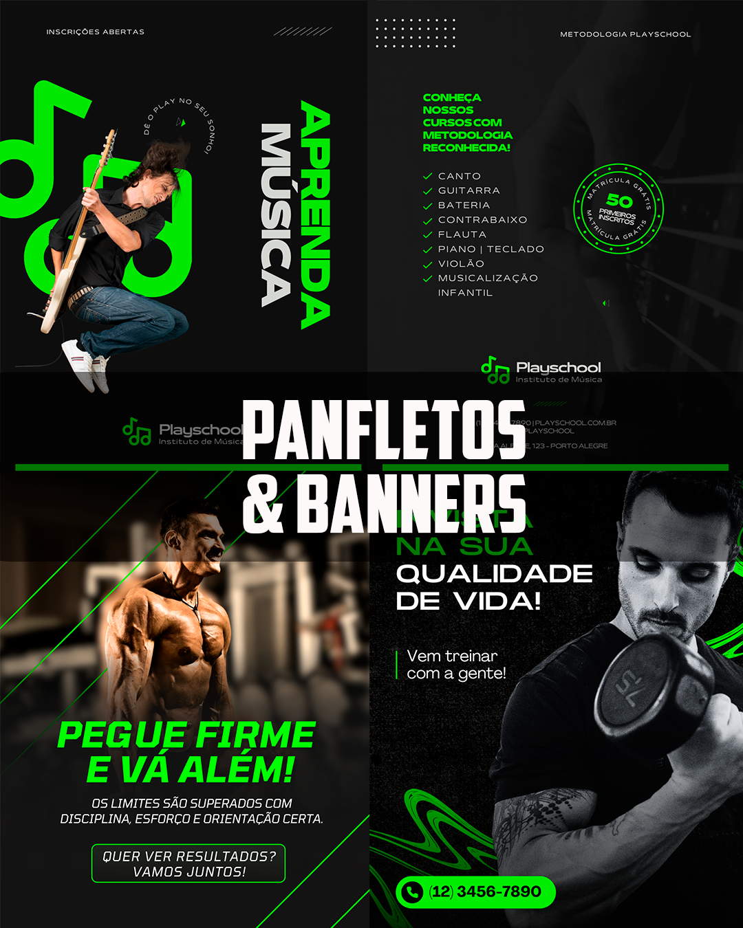 Panfletos e banners